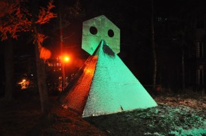 Samuel Levack and Jennifer Lewandowski, ‘Salutations – Study for a Swiss Sculpture’, 2012. Installation view, Jardin de l’Arsenic, Lausanne, Switzerland. Photo by Jennifer Lewandowski