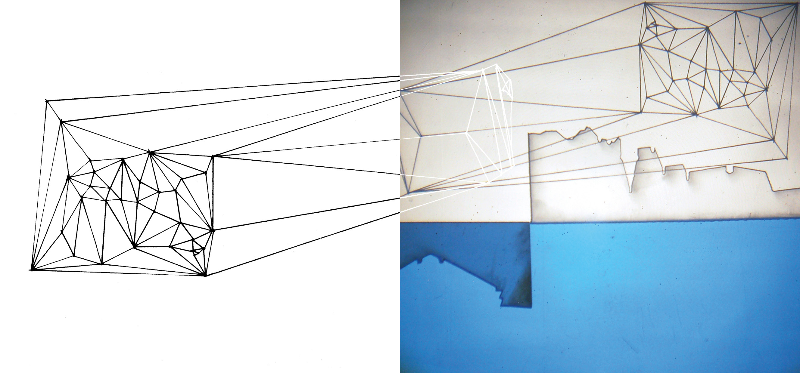 Holly Davey, Geometric drawing with collage, 2017