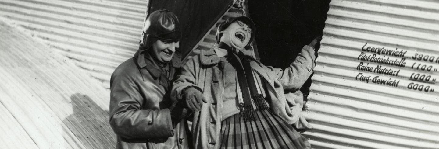 35.-a.-rodchenko-and-v.-stepanova-descending-from-the-airplane-1926-rodchenko-and-stepanova-archives-moscow