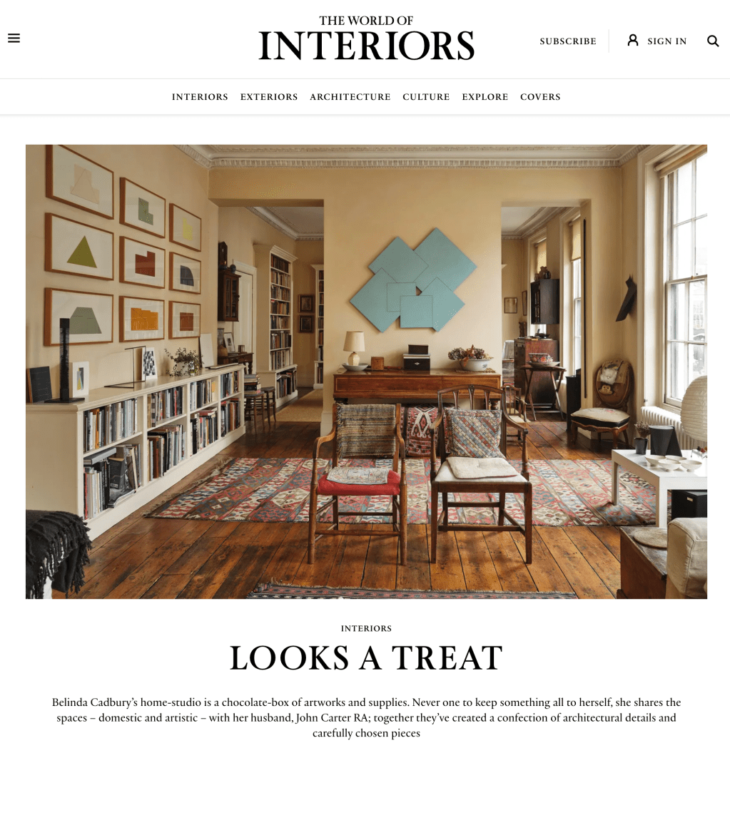 Belinda Cadbury’s home and studio for The World of&nbsp;Interiors